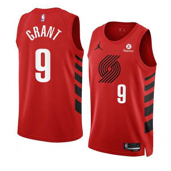 Men%27s Portland Trail Blazers #9 Jerami Grant 2022-23 Red Statement Edition Swingman Stitched Basketball Jersey Dzhi